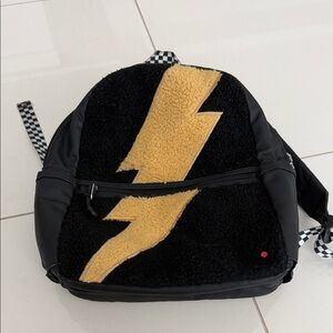 STATE Black and Gold Kids Backpack fuzzy bolt